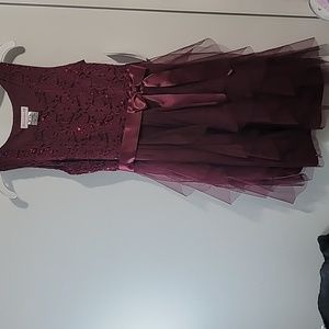 NWT Bonnie Jean Burgundy Holiday Dress